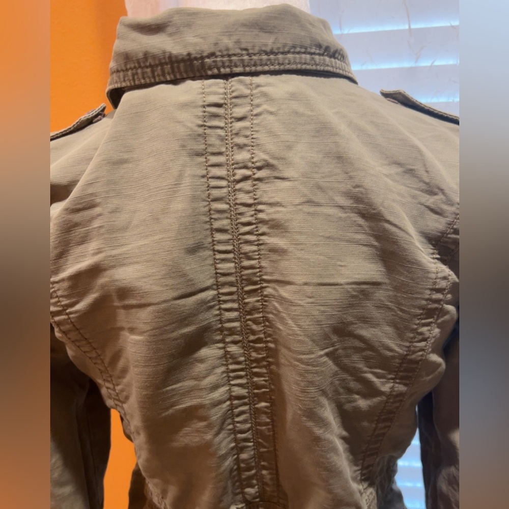 Eddie Bauer | Women’s Olive/Sage Green Utility Jacket Trench Coat Small - Picture 8 of 10